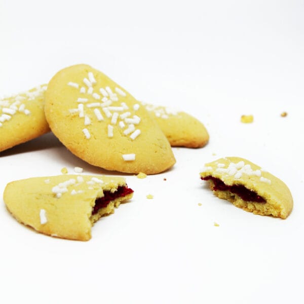 Raviole con confettura di frutti di bosco